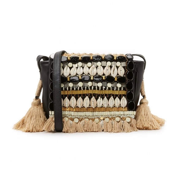 NEW Antik Batik Paris Hay leather seashell/bead embellished shoulder bag/clutch - Picture 4 of 13